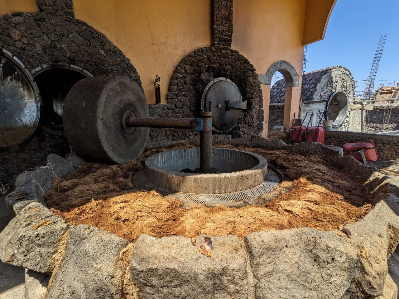 Tequila tasting glasses with blanco and reposado expressions at a distillery in Tequila, Jalisco
